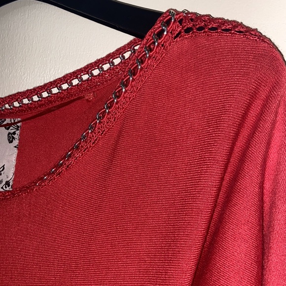 Y2K GUESS CORAL SWEATER DRESS CHAIN DETAIL KNIT SZ MED BODYCON SEXY - Picture 7 of 10